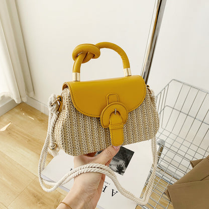 Sac à bandoulière en corde de coton tressée pour femme, tendance été 