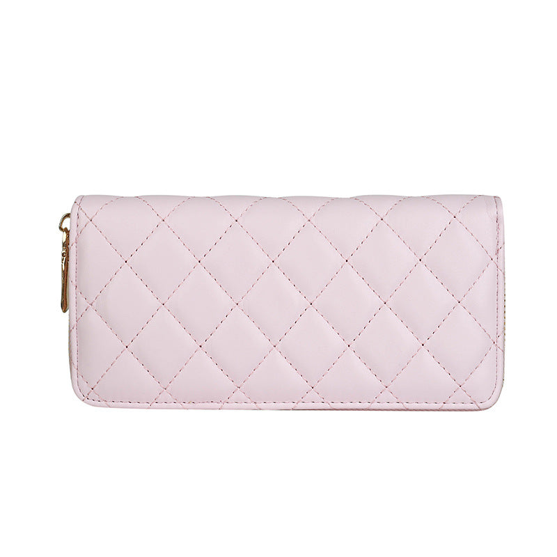 Women'S Fashion Diamond Embroidery Line Mid-Length Dinner Coin Purse