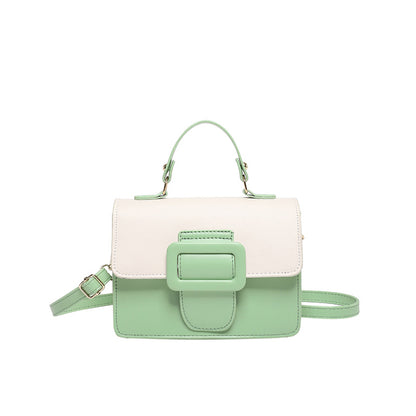 Sac à bandoulière carré à rabat contrasté tendance 