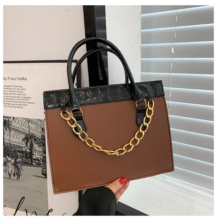 Women Fashion Casual Large Capacity Square Chain Handbag