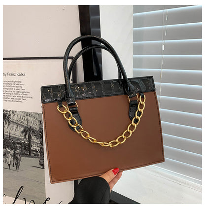 Women Fashion Casual Large Capacity Square Chain Handbag