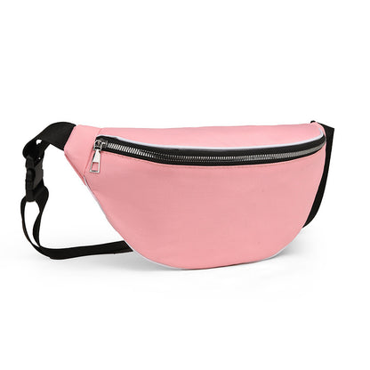 Women Casual Solid Color Zipper Crossbody Chest Bag