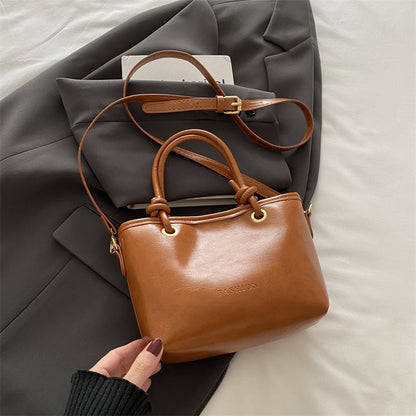 Sac à main rétro couleur unie pour femme, mode automne et hiver 