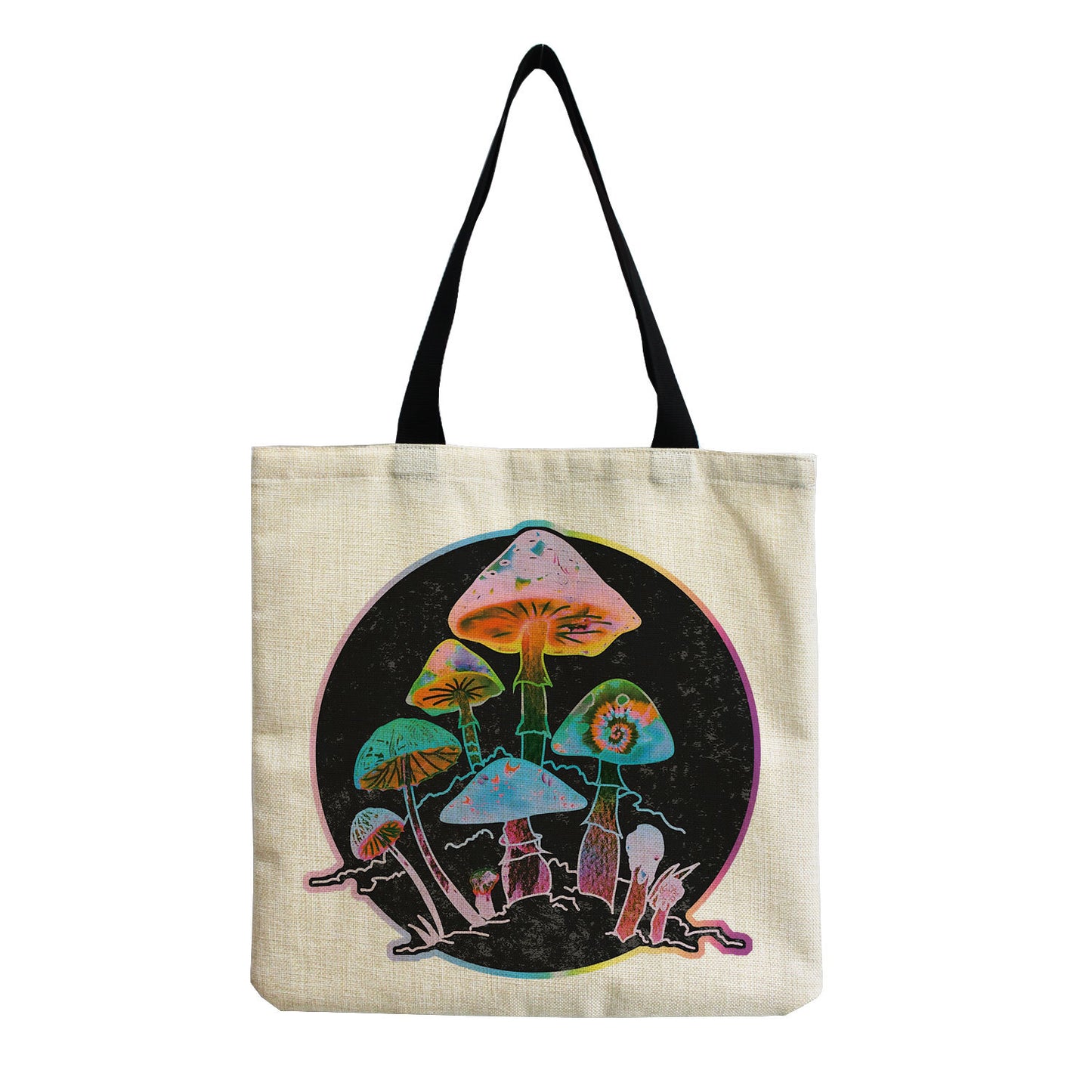 Women'S Creative Large Capacity Portable Mushroom Print Shopping Bag