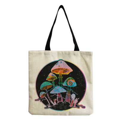 Women'S Creative Large Capacity Portable Mushroom Print Shopping Bag