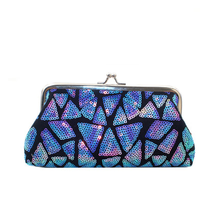 Women Fashion Creative Sequin Geometric Pattern Long Coin Purse
