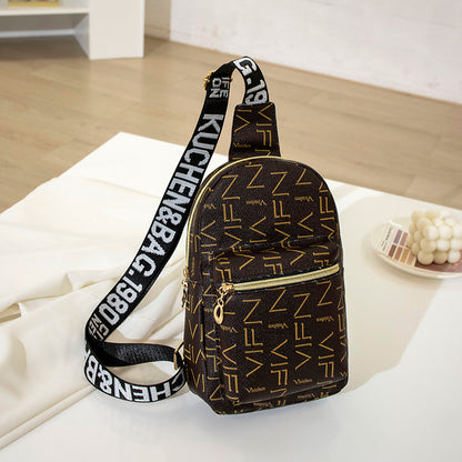 Sac à bandoulière en PU avec fermeture éclair et motif lettre tendance pour femme