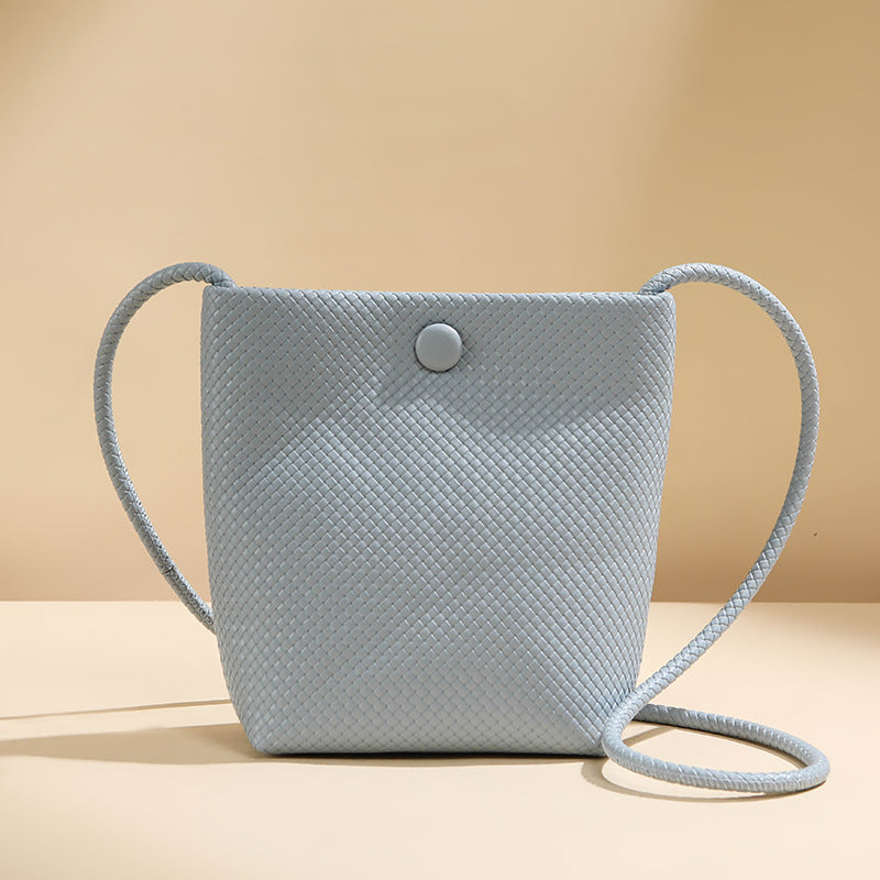 Sac à bandoulière tissé simple et tendance pour femme, couleur unie 