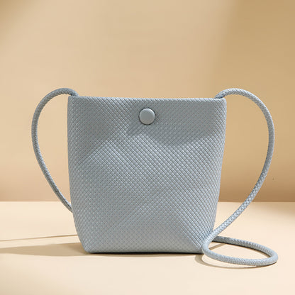 Sac à bandoulière tissé simple et tendance pour femme, couleur unie 
