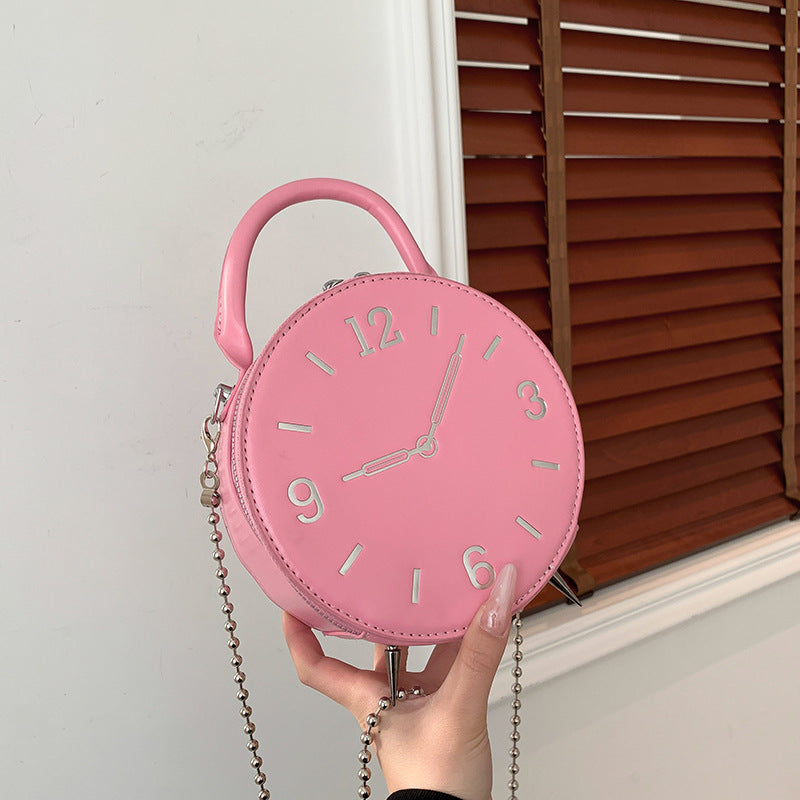 Creative Fashion Round Clock Shoulder Bag