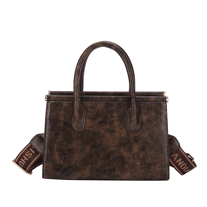 Women Vintage Oily Leather Large-Capacity Handbag