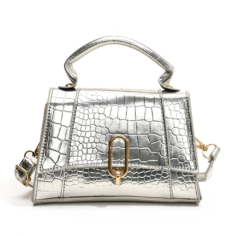 Fashion Solid Color Stone Pattern Shoulder Bag