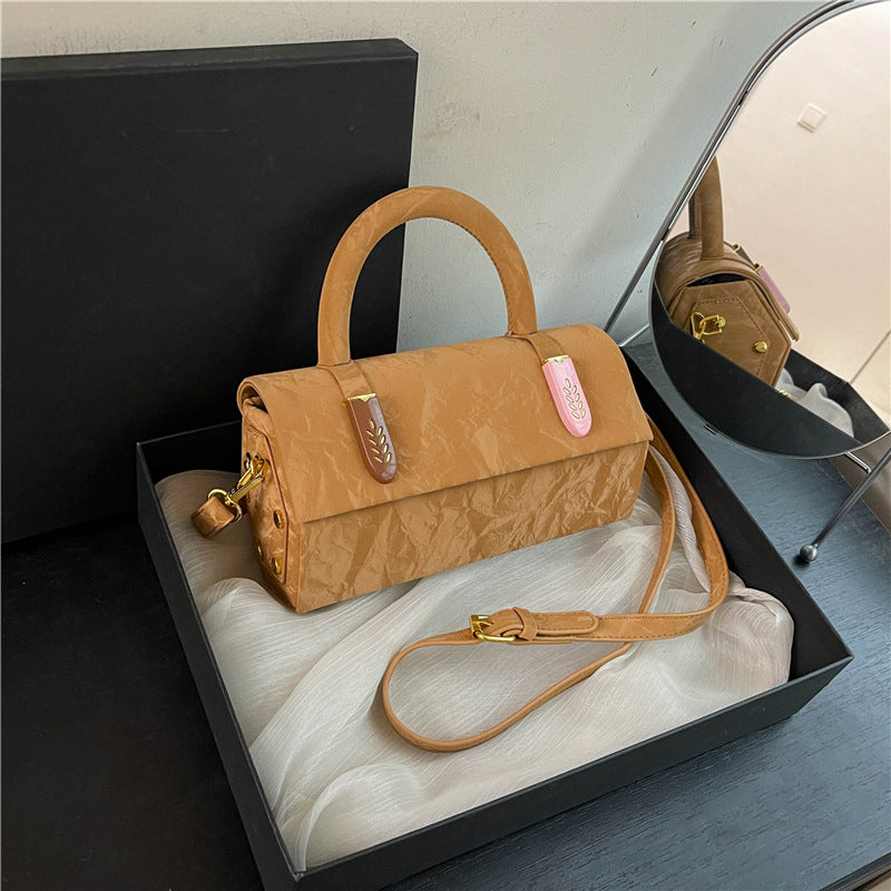 Women Fashion Casual Solid Color Pu Rectangular Shoulder Bag