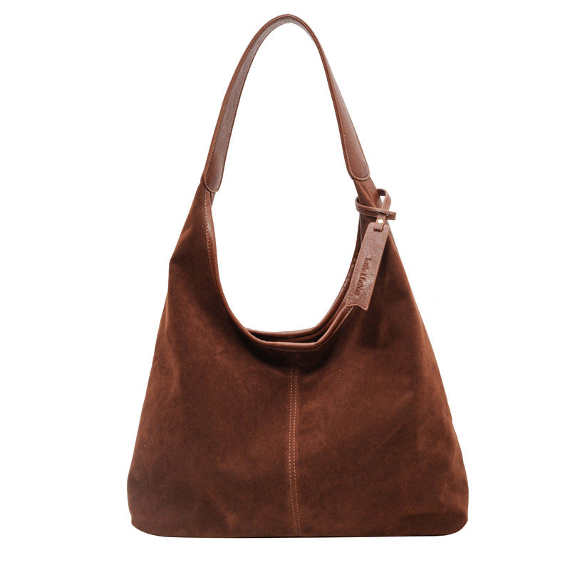 Women Fashion Casual Simple Solid Color Large Capacity Shoulder Bag