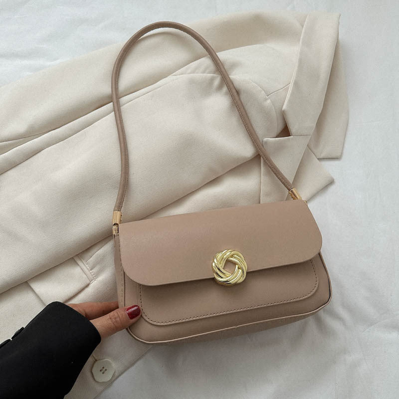 Sac à bandoulière carré décontracté vintage en PU pour femme avec boucle en métal 