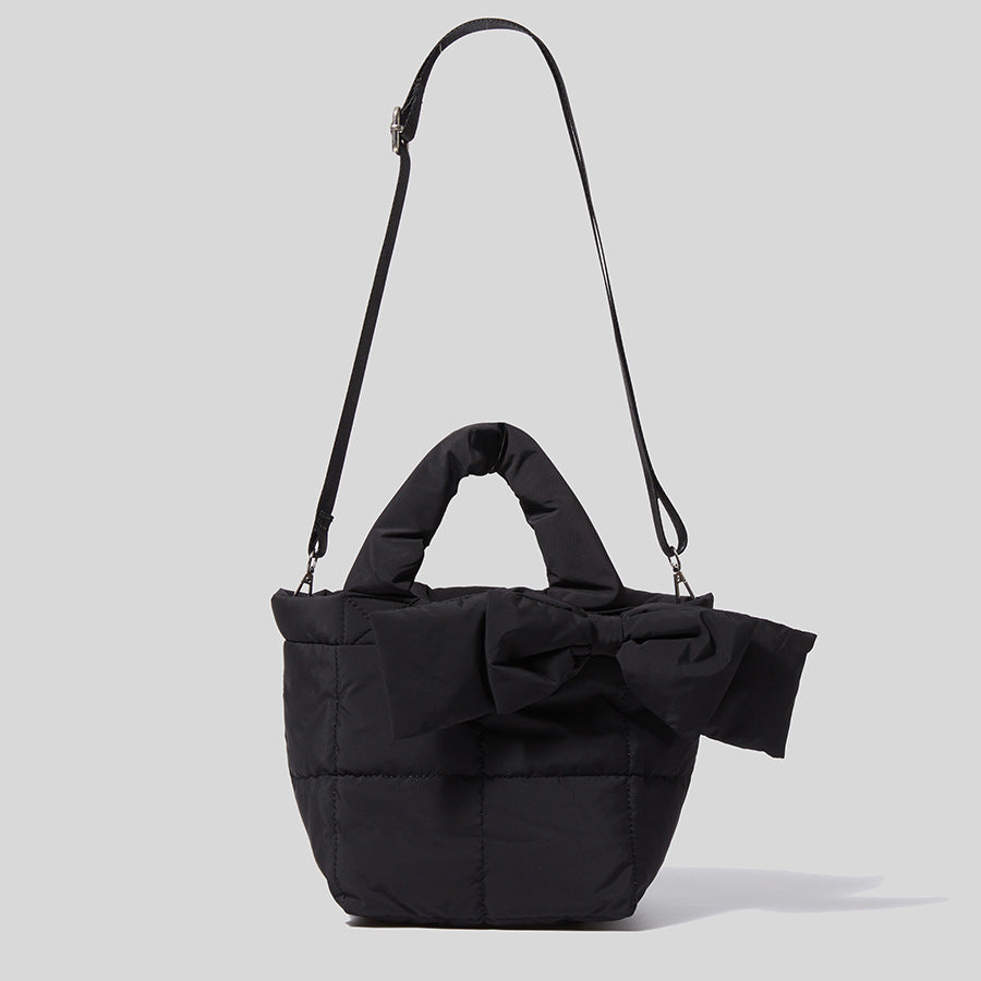 Women Fashion Autumn Winter Down Soft Vintage Magnetic Buckle Handbag