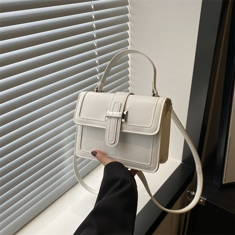 Sac à bandoulière carré simple et tendance aux couleurs assorties 