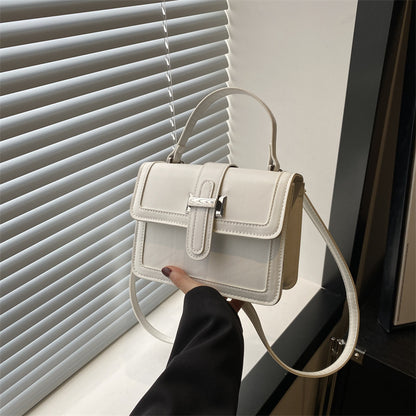 Sac à bandoulière carré simple et tendance aux couleurs assorties 