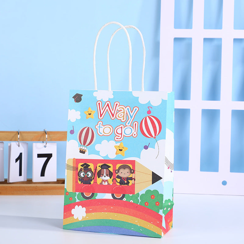 Sac de rangement et d'emballage créatif avec impression multicolore en anglais, dessin animé, accessoires pour vêtements 