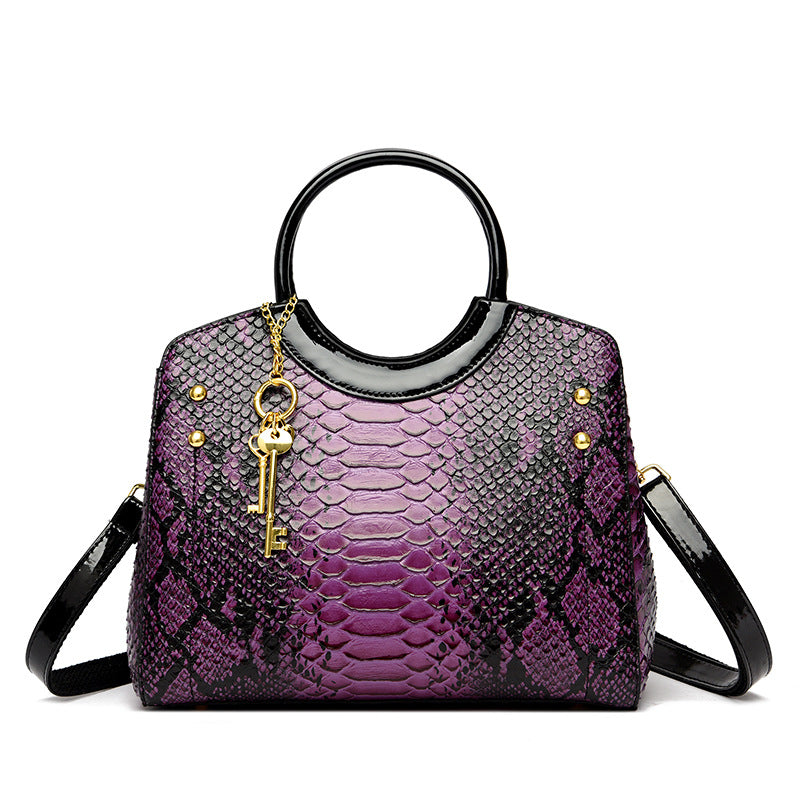 Women Fashion Casual Serpentine Printed Handbag