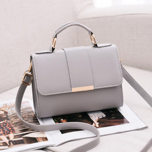 Women Basic Flap Design Solid Color PU Shoulder Bag