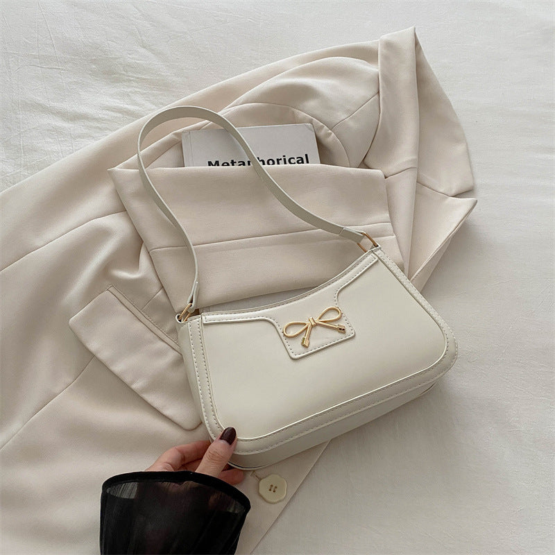 Women Fashion Casual Solid Color Bowknot Shoulder Bag