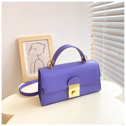 Sac à bandoulière à rabat en PU de couleur unie pour femme