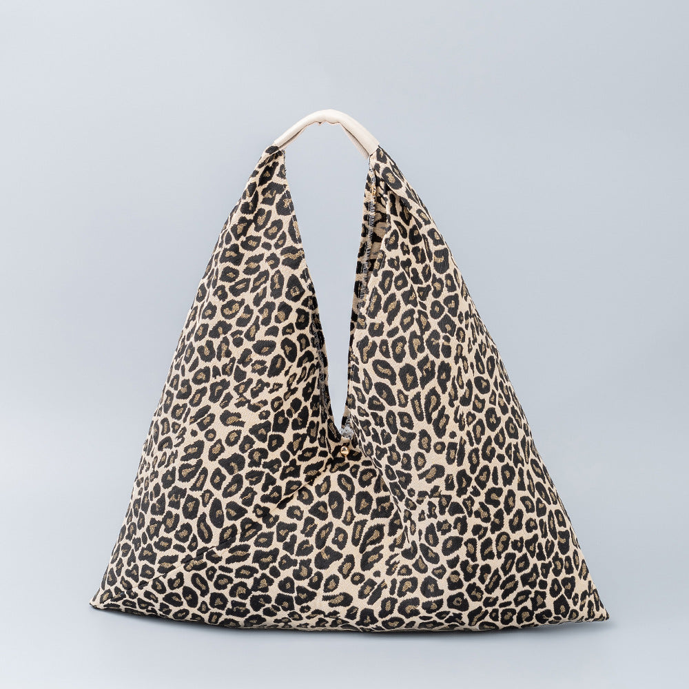 Women Bohemia Leopard Tiger Print Large Capacity Canvas Shoulder Bag