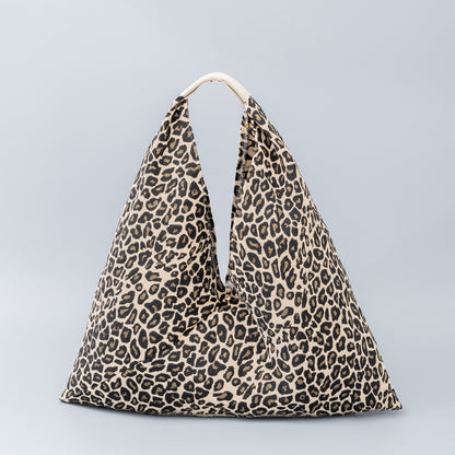 Women Bohemia Leopard Tiger Print Large Capacity Canvas Shoulder Bag