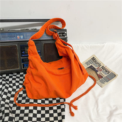 Women Fashionable Simple Solid Color Large Capacity Zipper Crossbody Bag