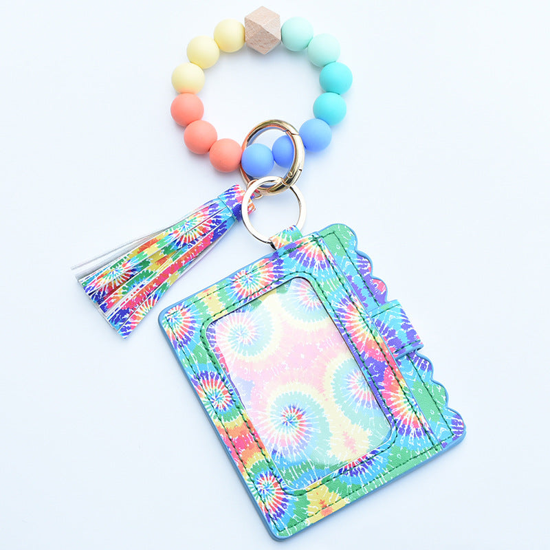 Women Fashion Beaded Pu Tassel Coin Purse