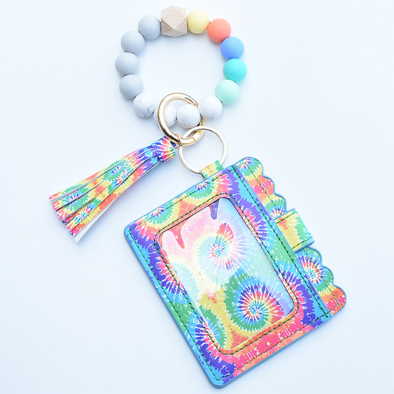 Women Fashion Beaded Pu Tassel Coin Purse