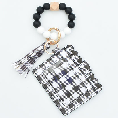 Women Fashion Beaded Pu Tassel Coin Purse