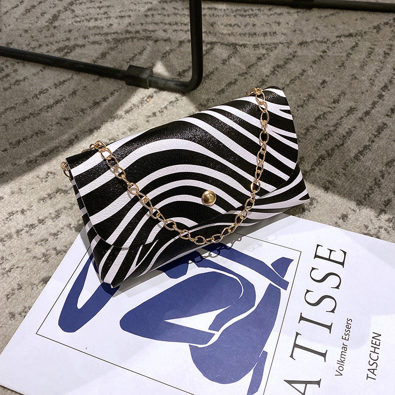 Sac banane rétro léopard couleur unie pour femme 