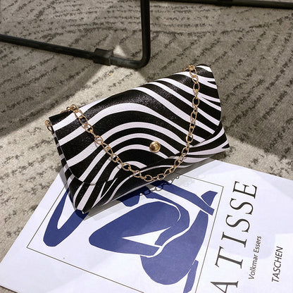 Sac banane rétro léopard couleur unie pour femme 