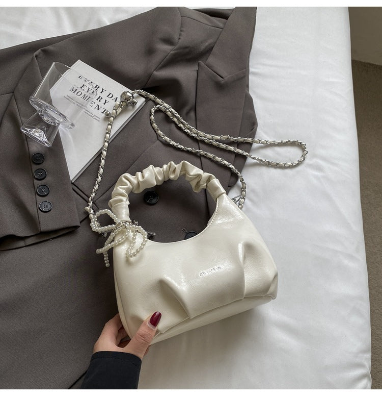 Fashionable Solid Color Chain Handbag Crossbody Bags