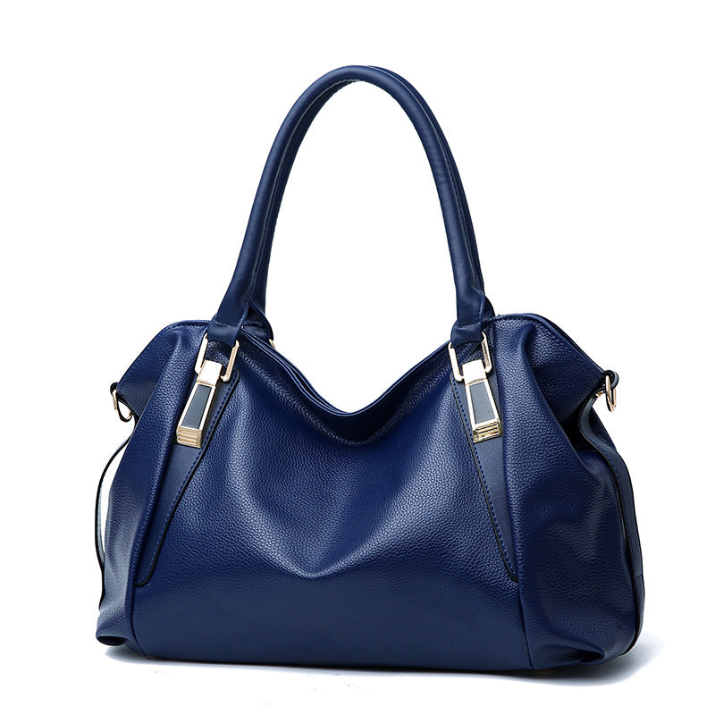 Women Fashionable Casual Large Capacity PU Bag With Zipper