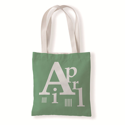 Women Fashion Creative Color Letter Month Canvas Tote Bag