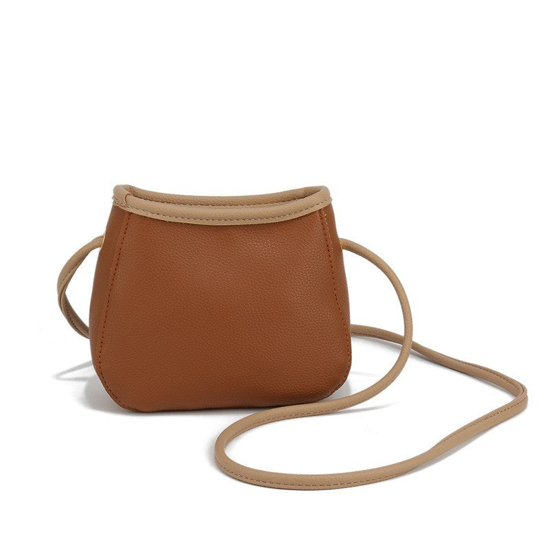 Sac à bandoulière simple en PU de couleur unie pour femme 