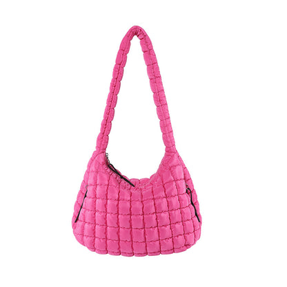 Sac à bandoulière plissé nuage de grande capacité pour femme, couleur unie, tendance 