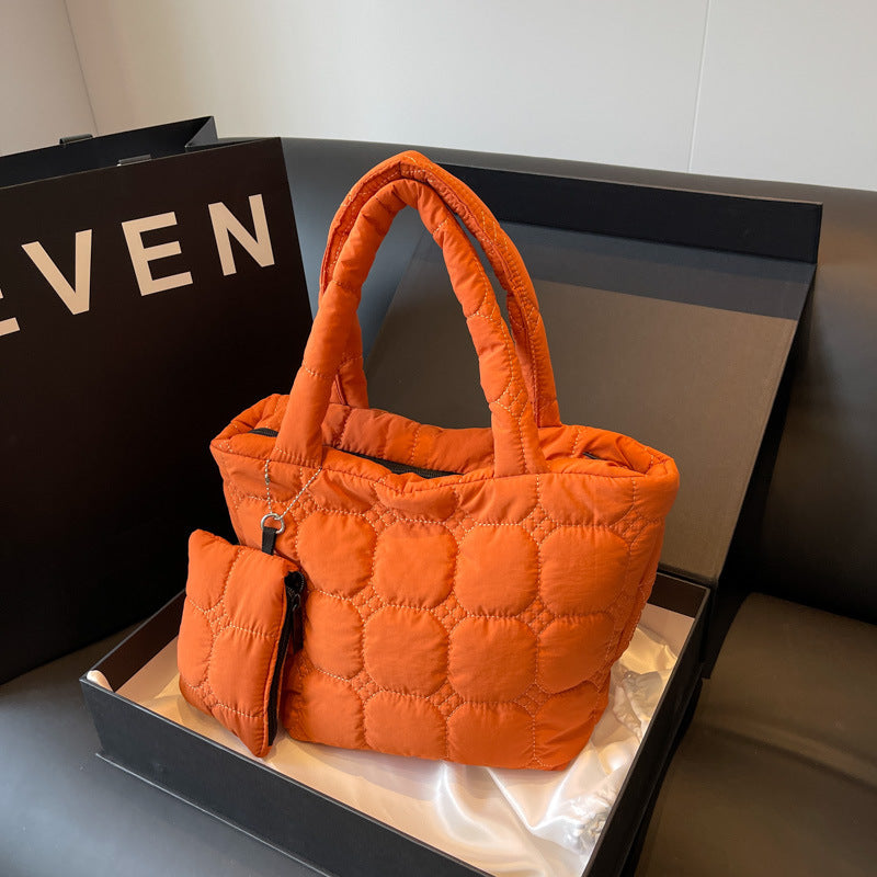 Women Fashion Casual Solid Color Space Cotton Tote Bag