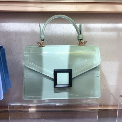 Jelly Bag Transparent PVC Women Gradient Color Small Square Bag