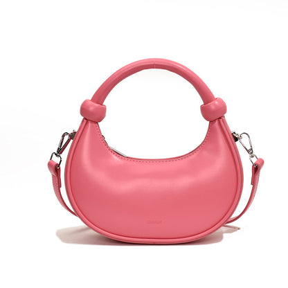 Fashionable Casual Solid Color Portable Shoulder Bag