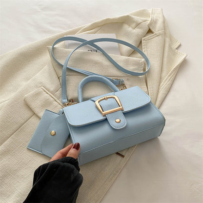 Fashion Solid Color Flip Square Shoulder Bag
