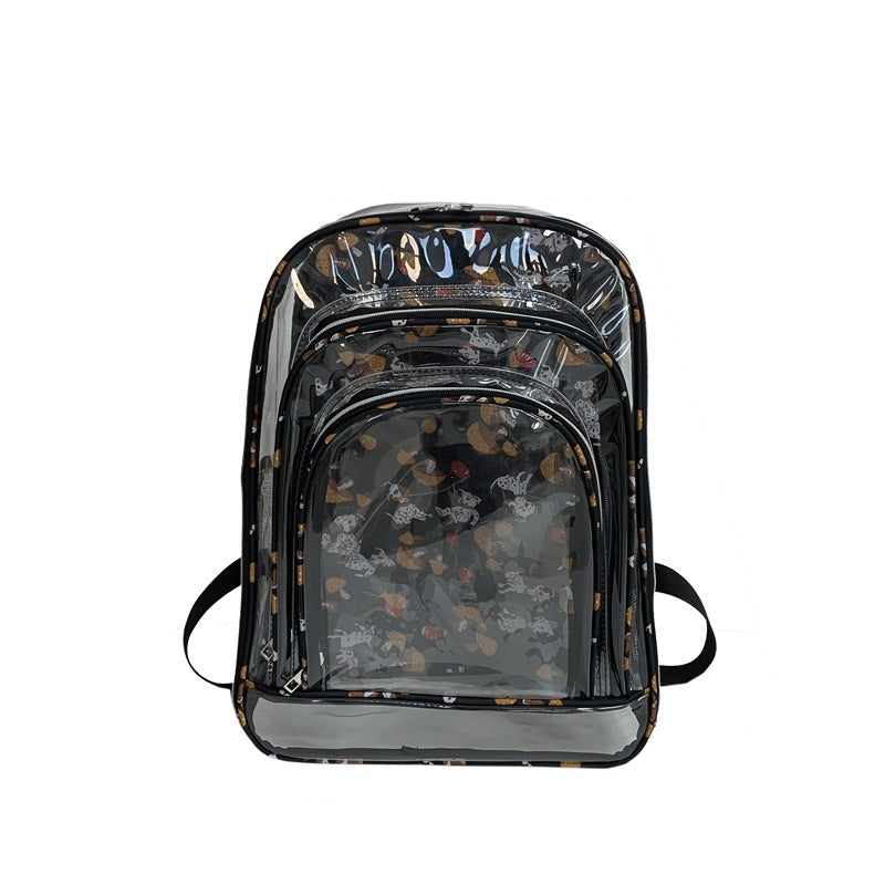 Fashion Large Capacity Graffiti Clear Pvc Backpack