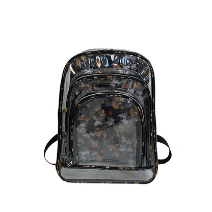 Fashion Large Capacity Graffiti Clear Pvc Backpack