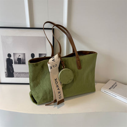 Women Casual Retro Large Capacity Flannel Tote Bag