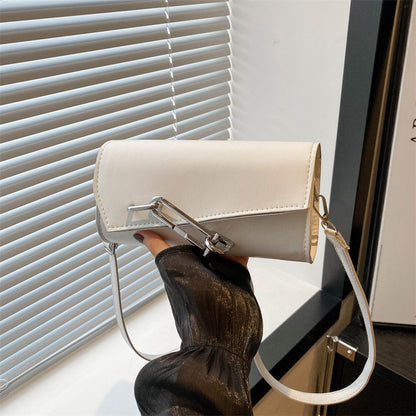 Sac à bandoulière tendance à boucle de couleur unie 