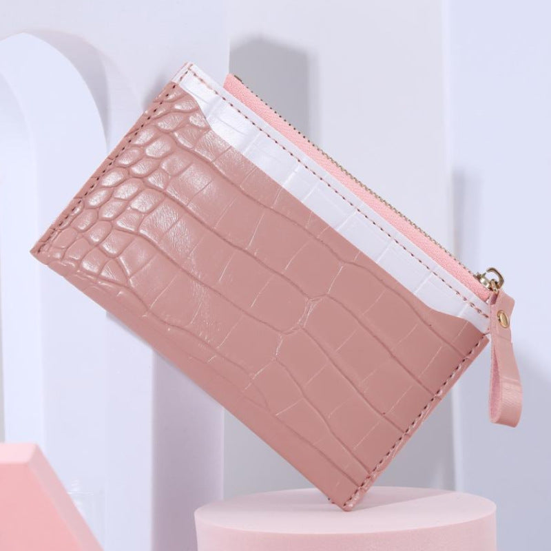 Women Fashion Crocodile Pattern Multi-Card Coin Purse