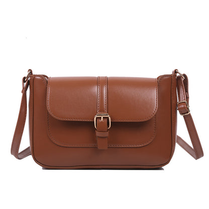 Simple Solid Color Clap Shoulder Bag